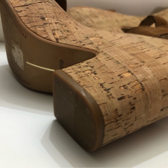 DOLCE VITA CORK WEDGE SANDALS - Picture 8 of 9